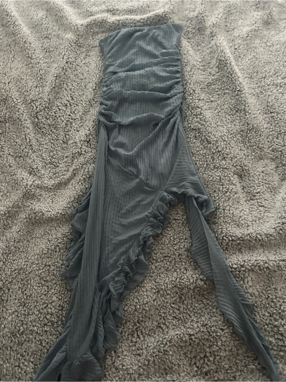 Zara Ruched Ruffle “Jellyfish” Trim Midi Dress Size Small